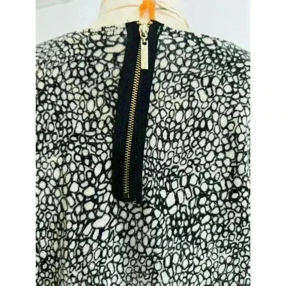 Dana Buchman Sweater Womens XL Black Tan Animal Print 3/4 Sleeve Rear Zip Casual - Picture 9 of 10